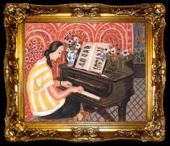 framed  Henri Matisse woman at tbe piano, ta009-2